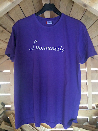 T-paita lila "LUOMUNEITO"